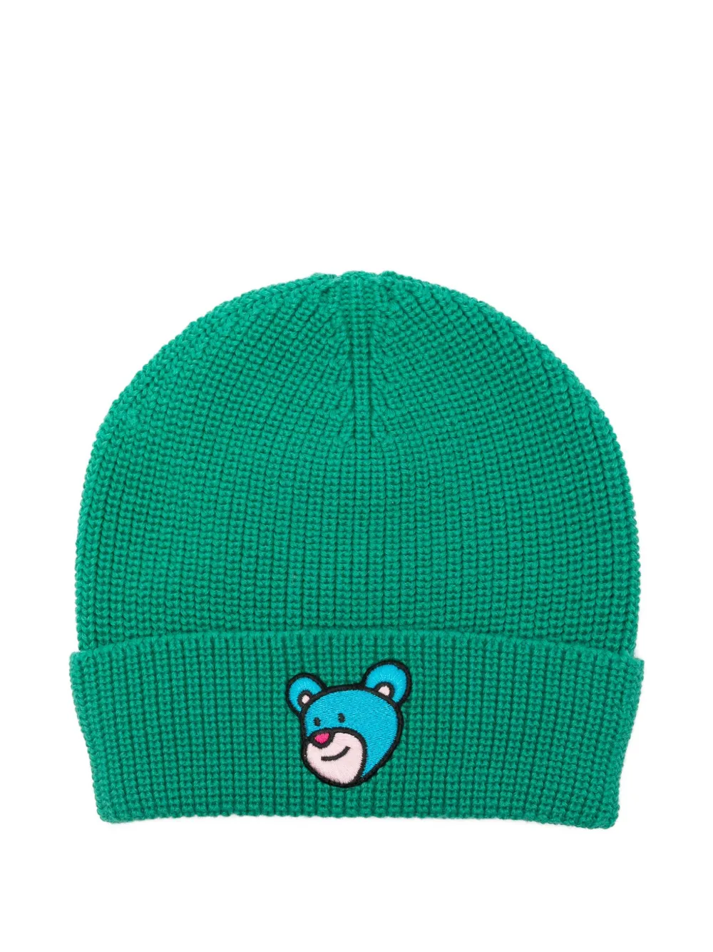 Inbetweeners Ribbed Teddy-embroidered Beanie In Green