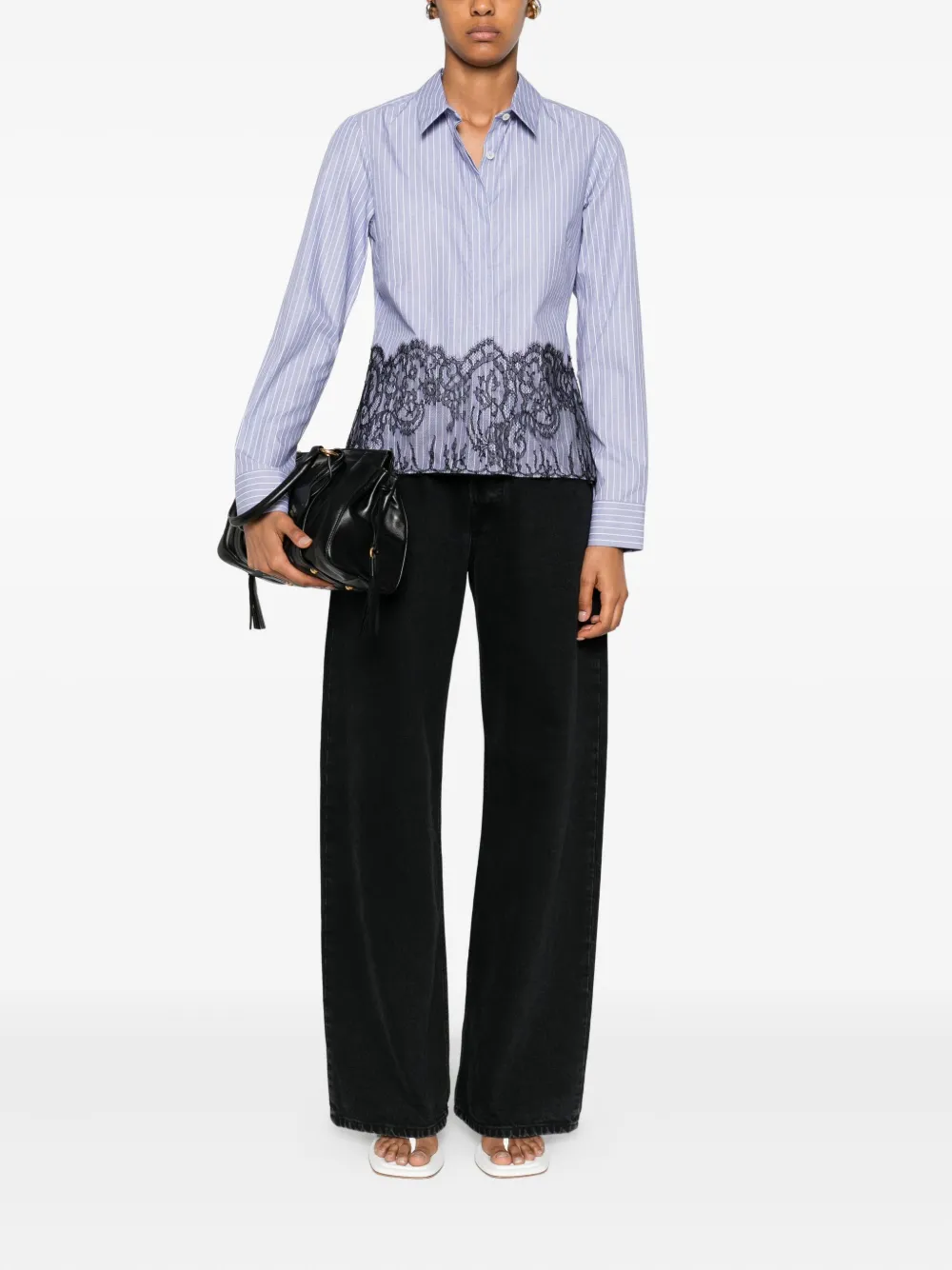 Lutz Huelle striped lace-trimmed shirt | Shirts | Image 2