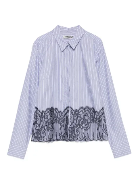 Lutz Huelle striped lace-trimmed shirt