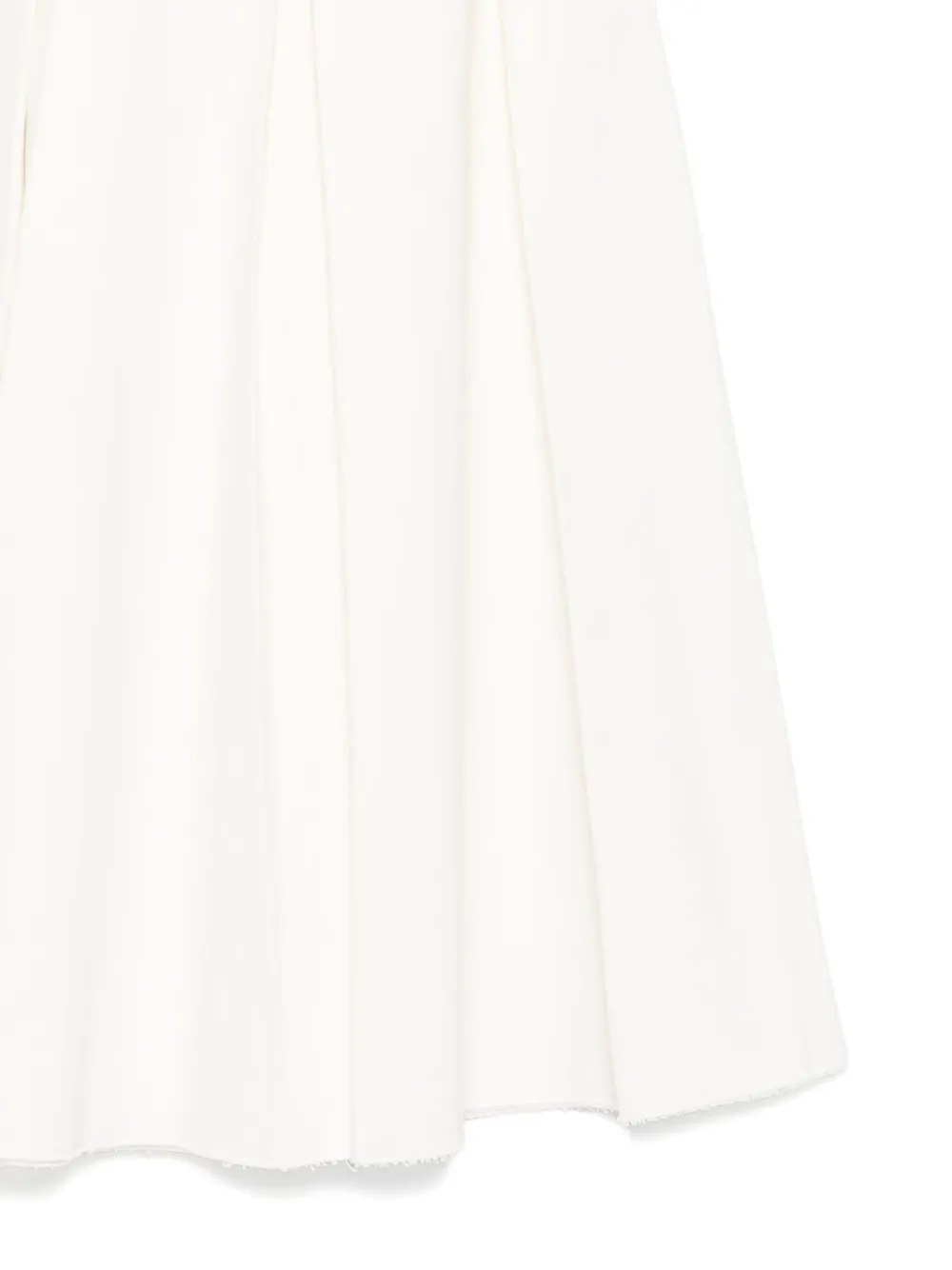 Tela Pleated Frayed-edge Midi Skirt In Neutral