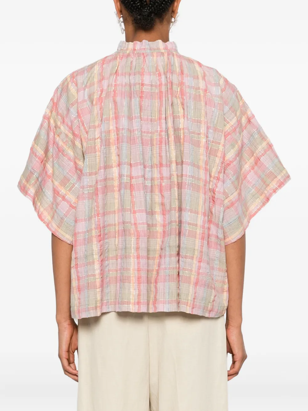 Vanessa Bruno Tassels Checked Top In Pink