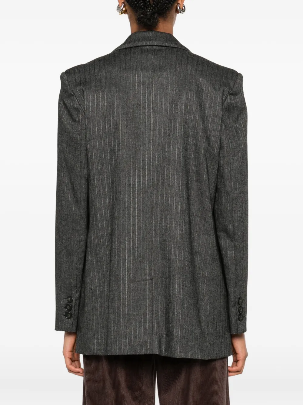 Vanessa Bruno Pinstripe Single-breasted Blazer In Gray