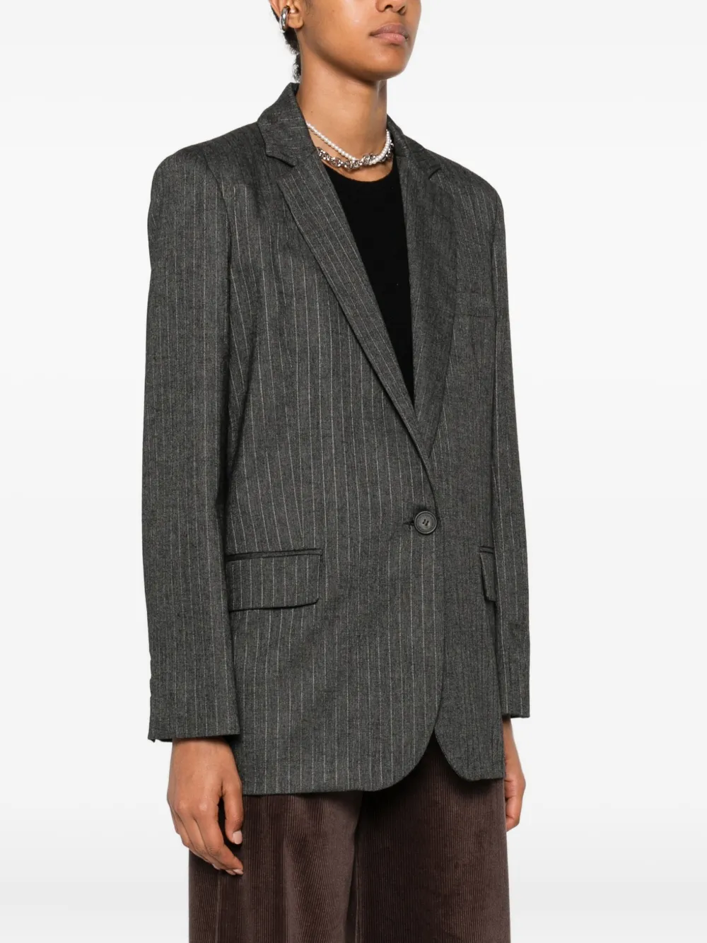 Vanessa Bruno Pinstripe Single-breasted Blazer In Gray