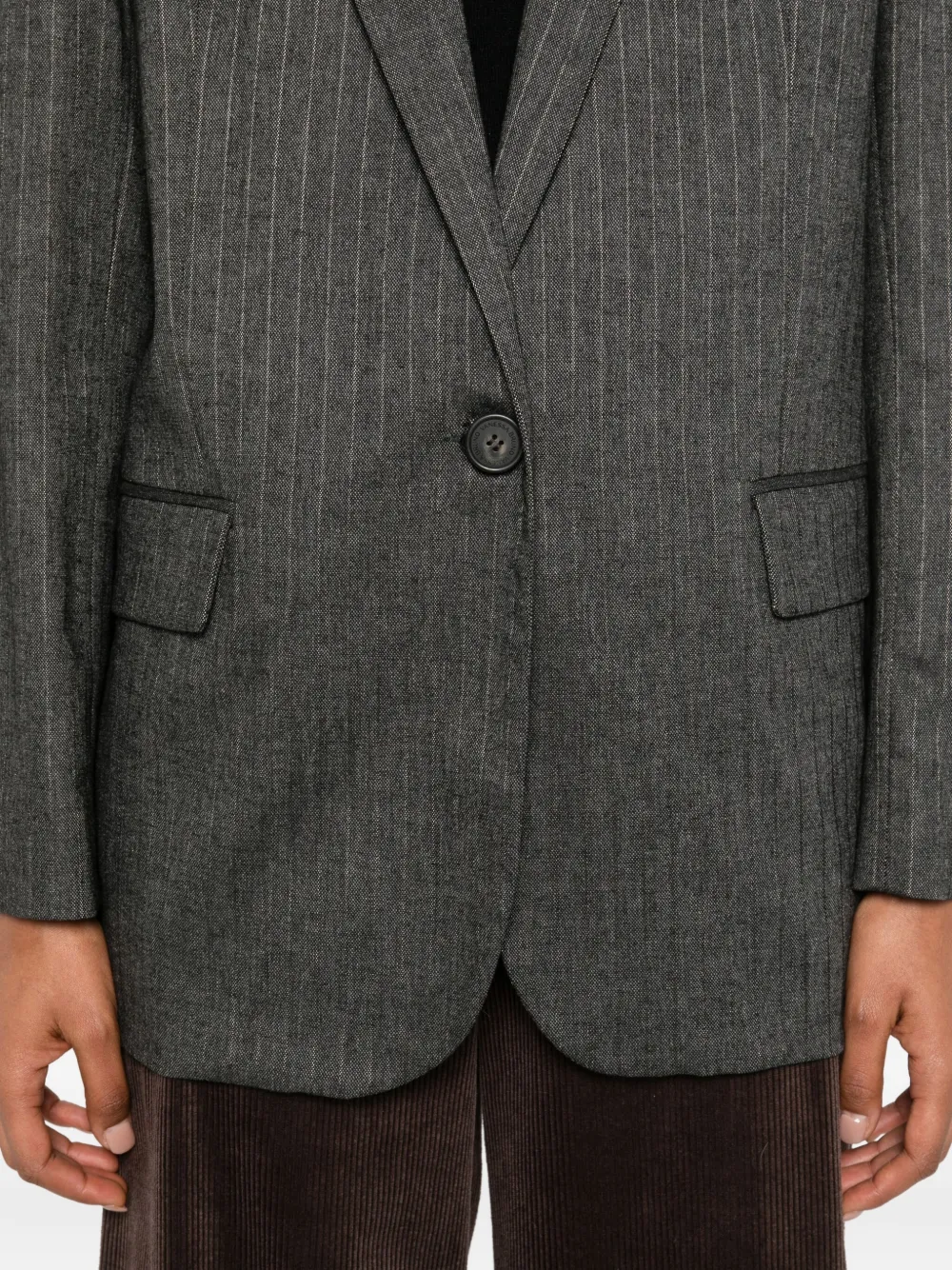 Vanessa Bruno Pinstripe Single-breasted Blazer In Gray