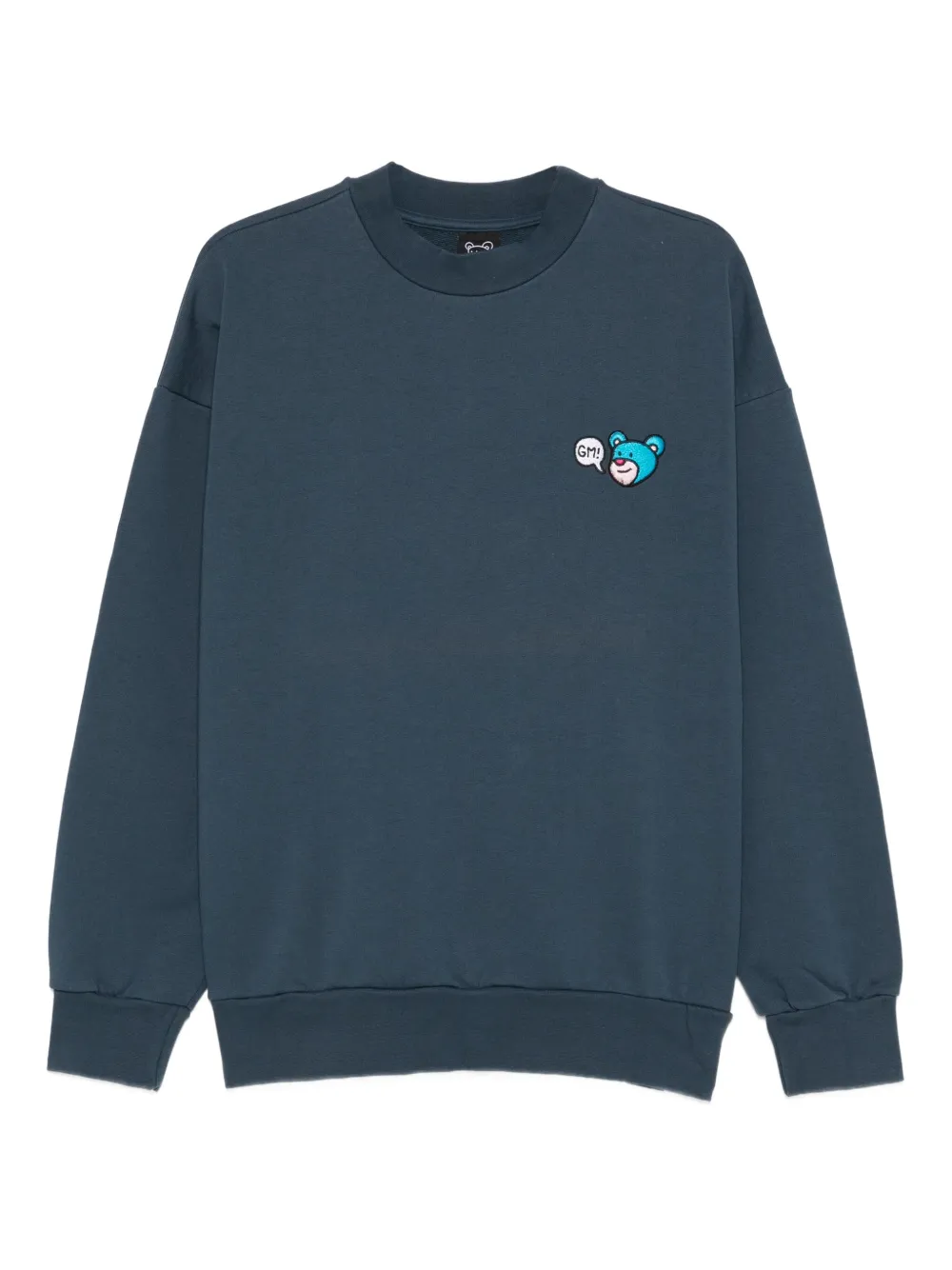INBETWEENERS bear-embroidered crew-neck sweatshirt | Blue | Image 1