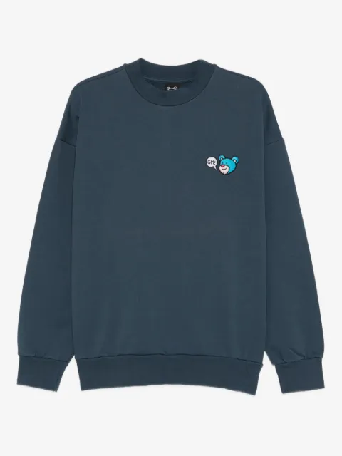 INBETWEENERS bear-embroidered crew-neck sweatshirt
