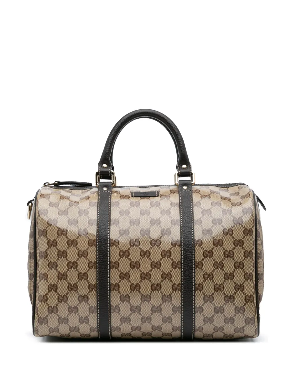 Pre-owned Gucci 2016-2025 Gg Crystal Joy Boston Bag Satchel In Brown