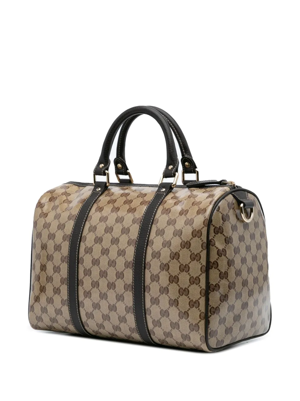Pre-owned Gucci 2016-2025 Gg Crystal Joy Boston Bag Satchel In Brown