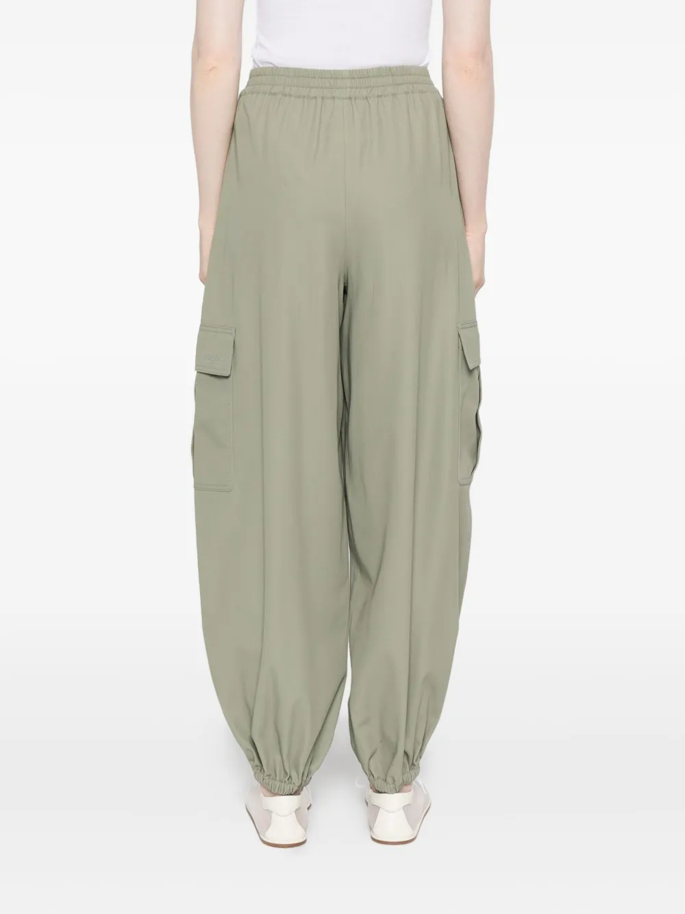 Max Mara Elasticated-hem Loose Trousers In Green