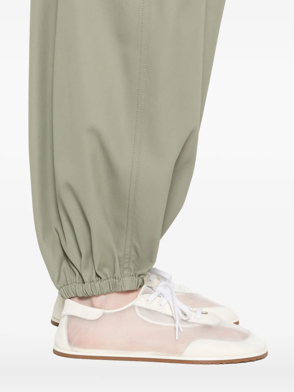 Max Mara Elasticated-hem Loose Trousers In Green