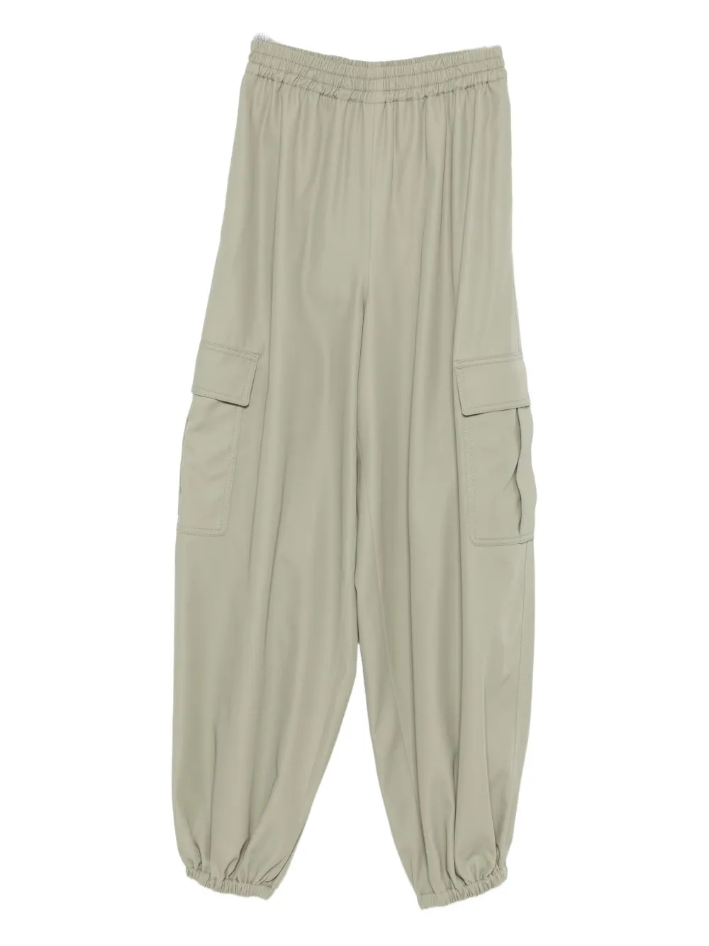 Max Mara Elasticated-hem Loose Trousers In Green