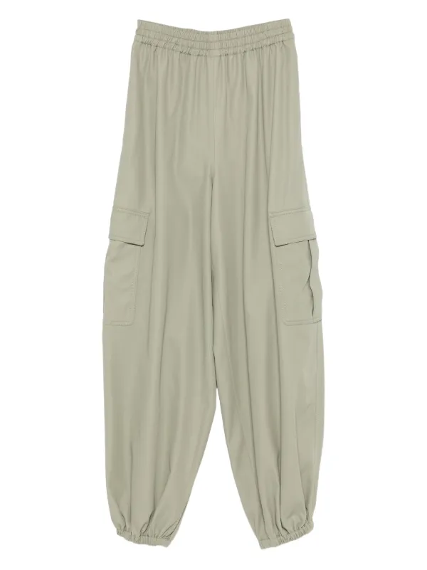 Max Mara Elasticated-hem Loose Trousers in Green
