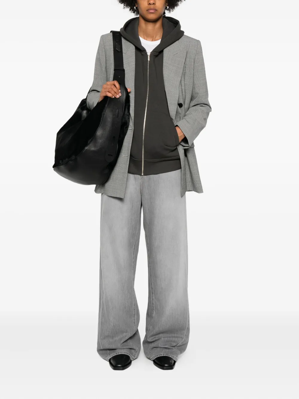 Isabel Marant Étoile Checked Double-breasted Jacket In Gray