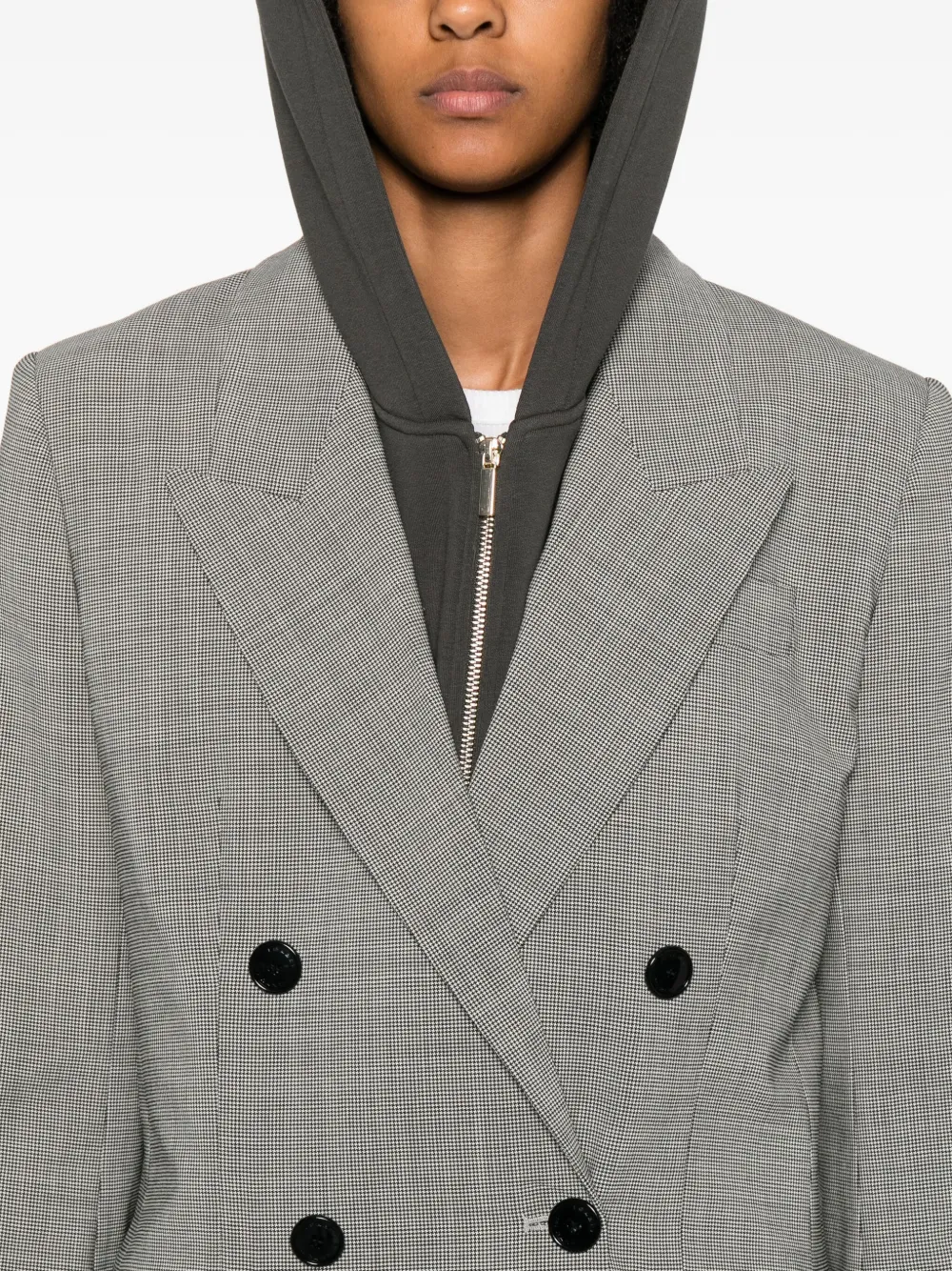 Isabel Marant Étoile Checked Double-breasted Jacket In Gray