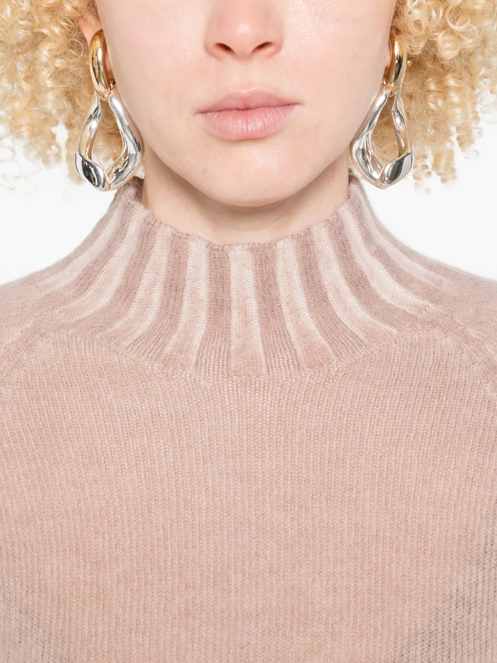 Arovescio Raglan Mock-neck Sweater In Pink
