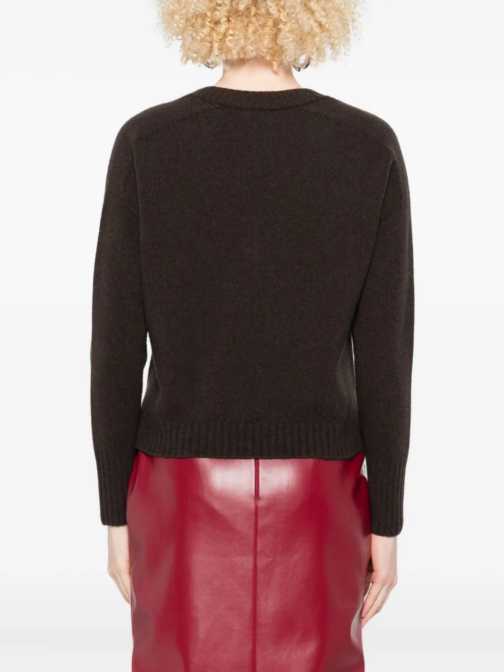 Arovescio V-neck Patch-pocket Sweater In Brown