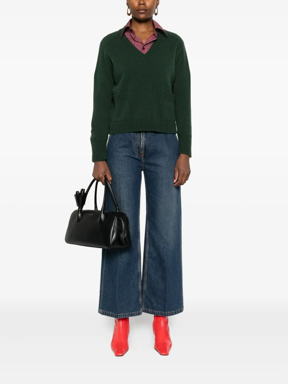 AROVESCIO v-neck patch-pocket sweater | Knitted Sweaters | Image 2
