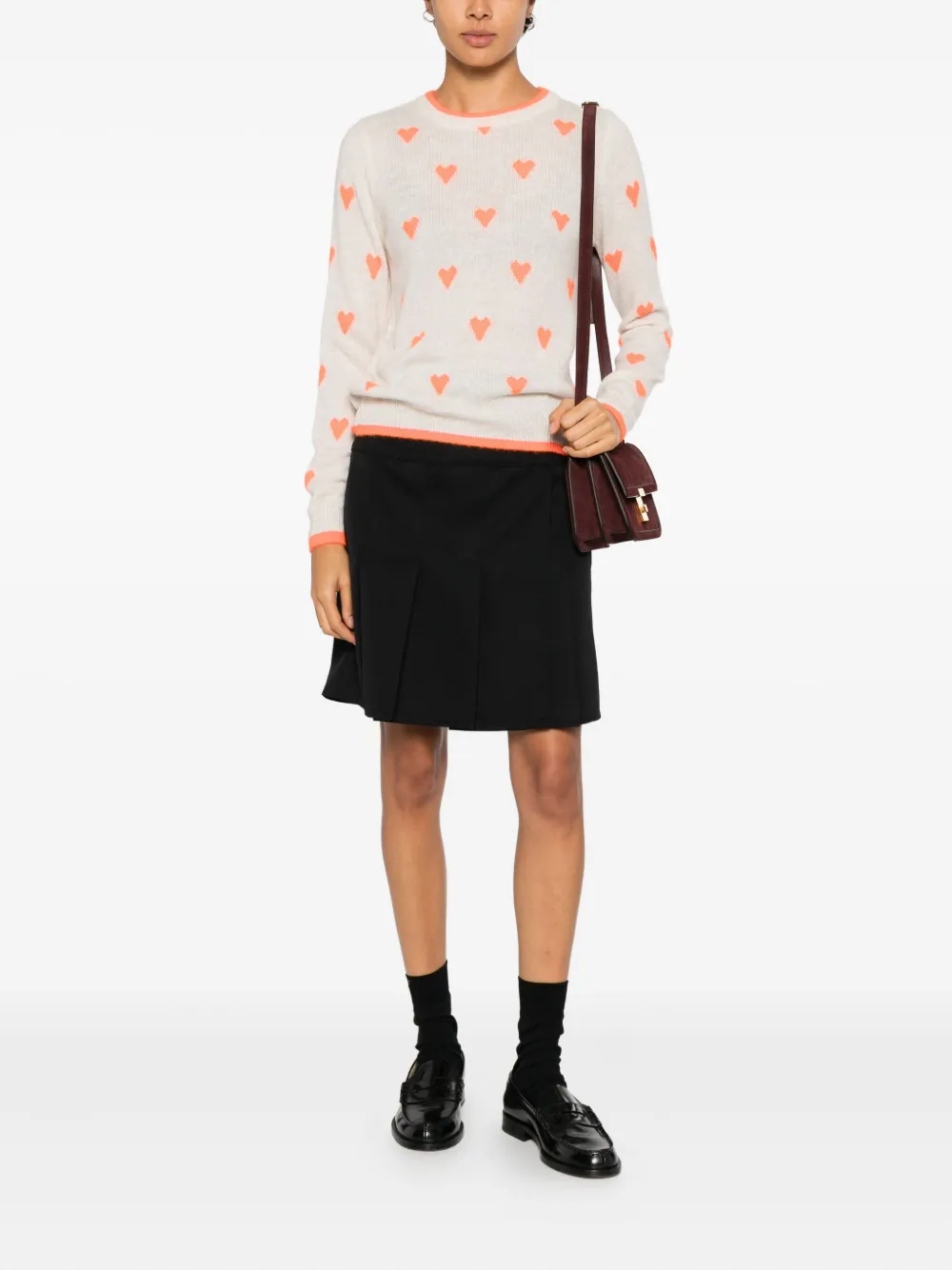Essentiel Antwerp Isa Heart Sweater In Neutral