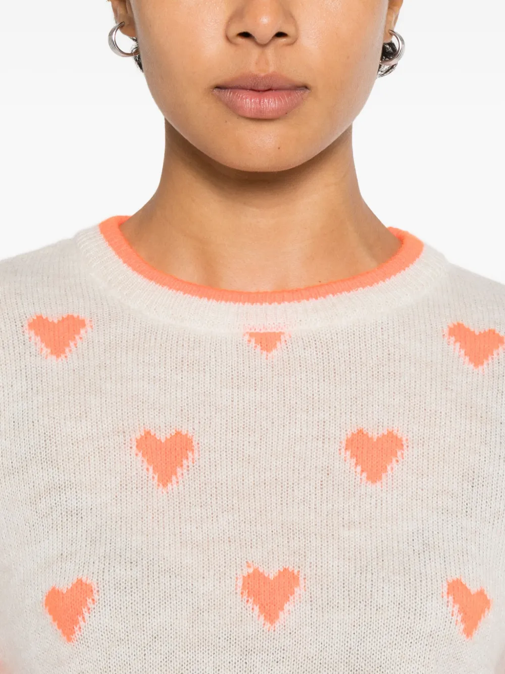 Essentiel Antwerp Isa Heart Sweater In Neutral