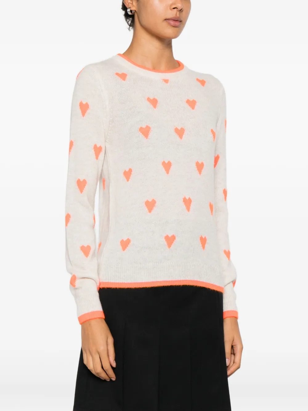 Essentiel Antwerp Isa Heart Sweater In Neutral