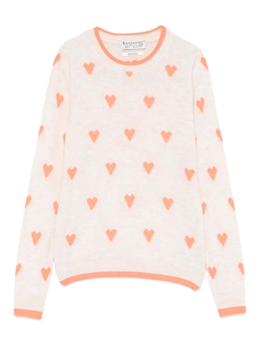 Essentiel Antwerp Isa Heart Sweater In Neutral