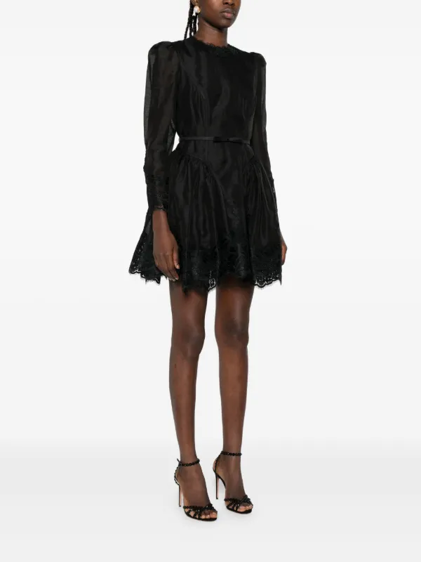 ZIMMERMANN lace-trimmed Mini Dress | Black | FARFETCH