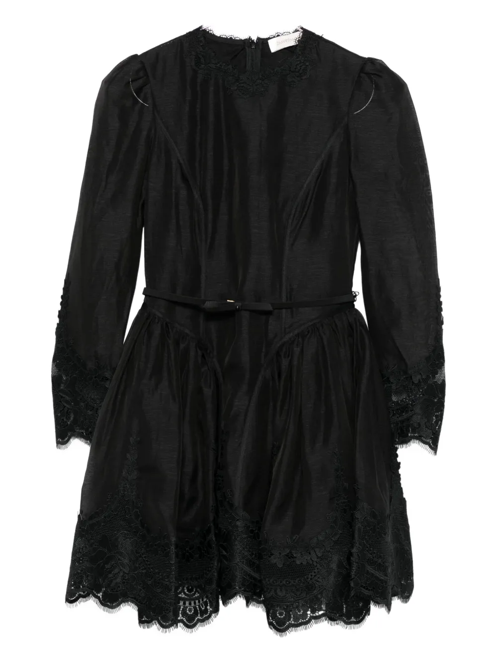 ZIMMERMANN lace-trimmed mini dress Zwart