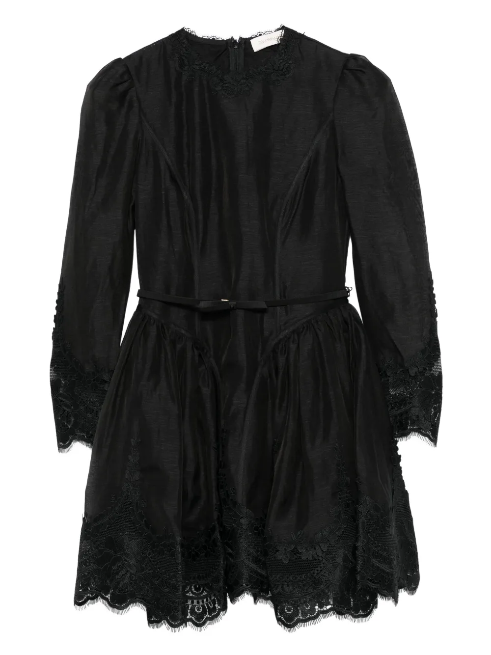 ZIMMERMANN lace-trimmed mini dress Zwart