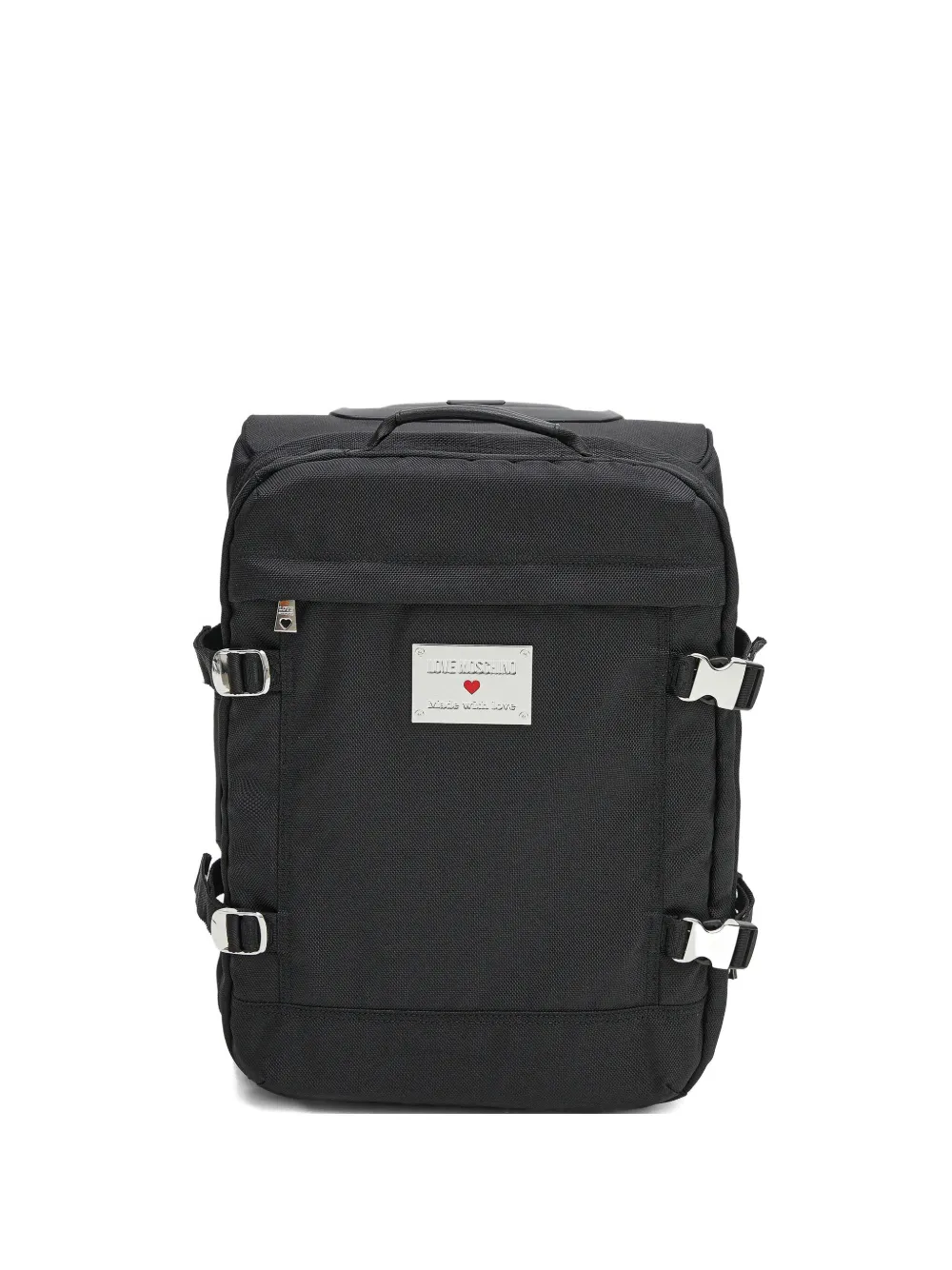 Love Moschino Buckle Trolley Case In Black