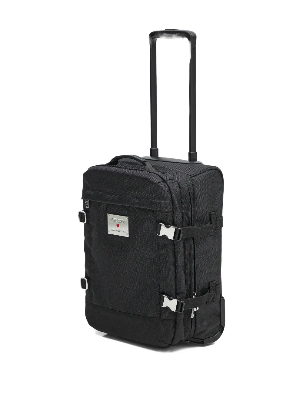 Love Moschino Buckle Trolley Case In Black