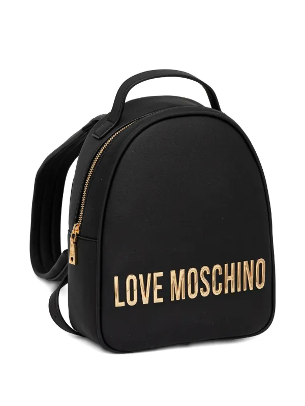 Moschino Logo Mini Backpack Moschino Logo Mini Backpack Quilted Black × Gold Adjustable  main image 3