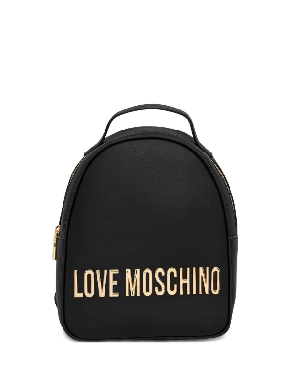 Love Moschino logo-lettering Backpack | Black | FARFETCH