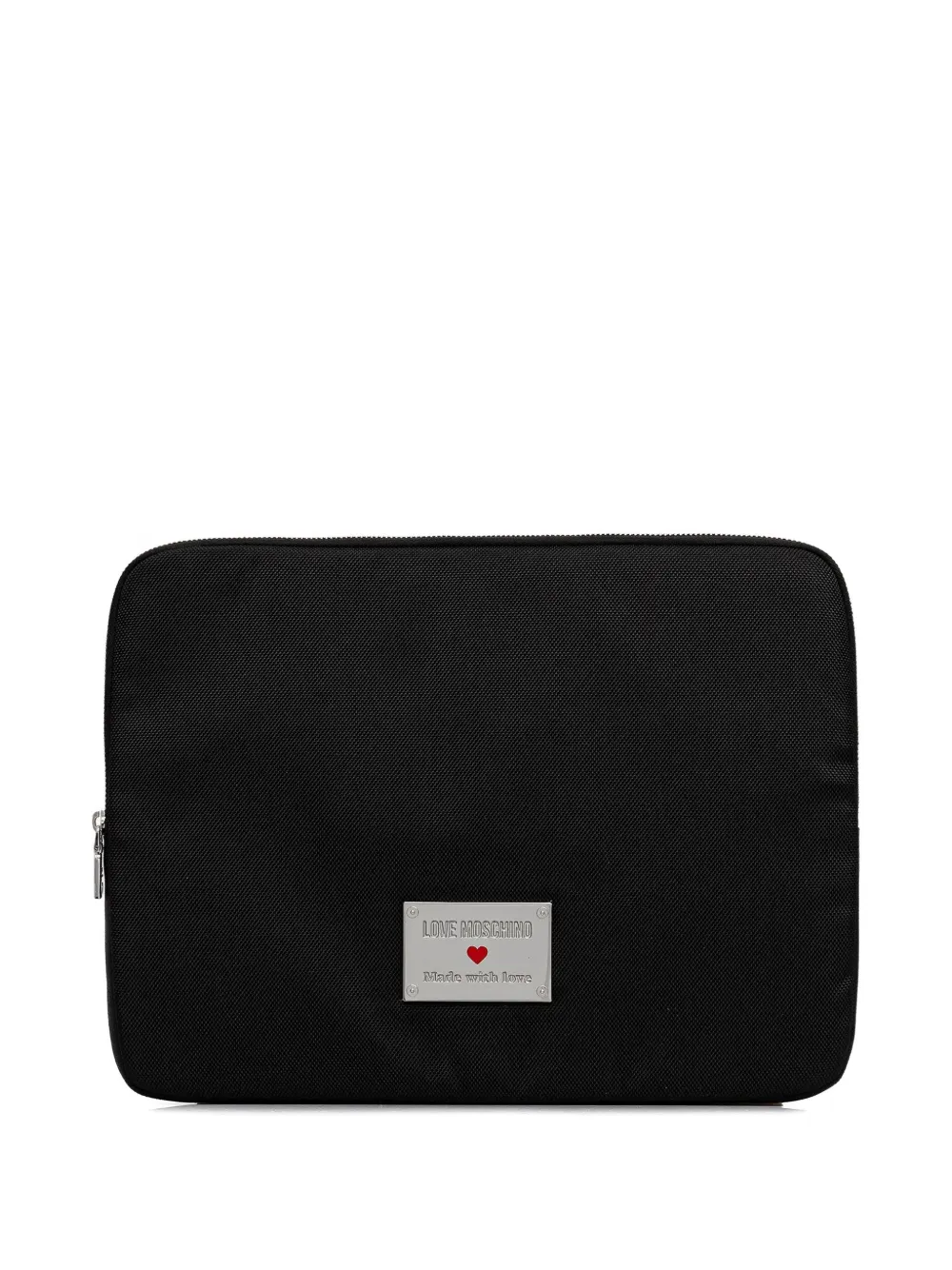 Love Moschino zip plaque computer case - Nero