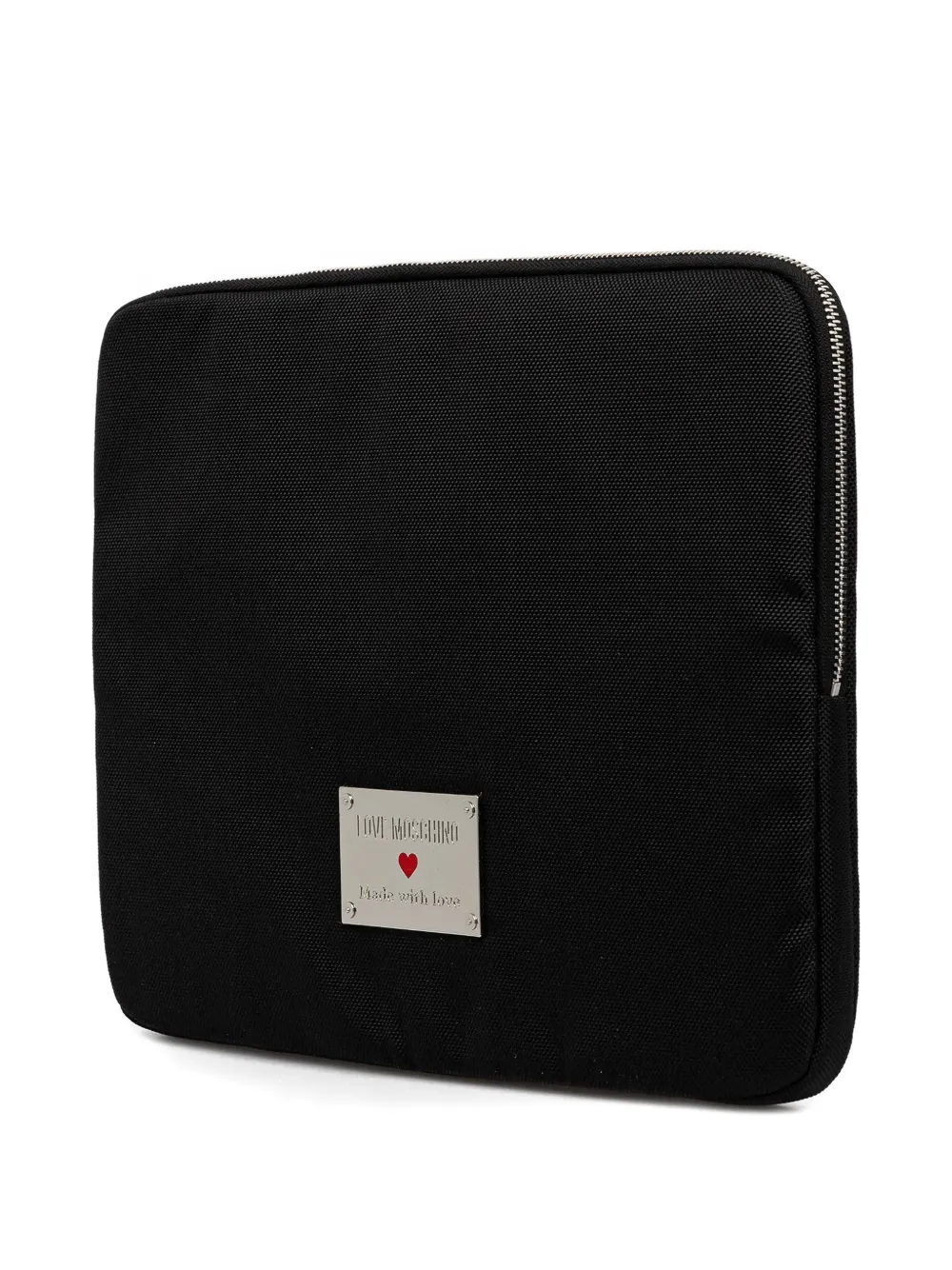  Love Moschino Zip Plaque Computer Case - Black 