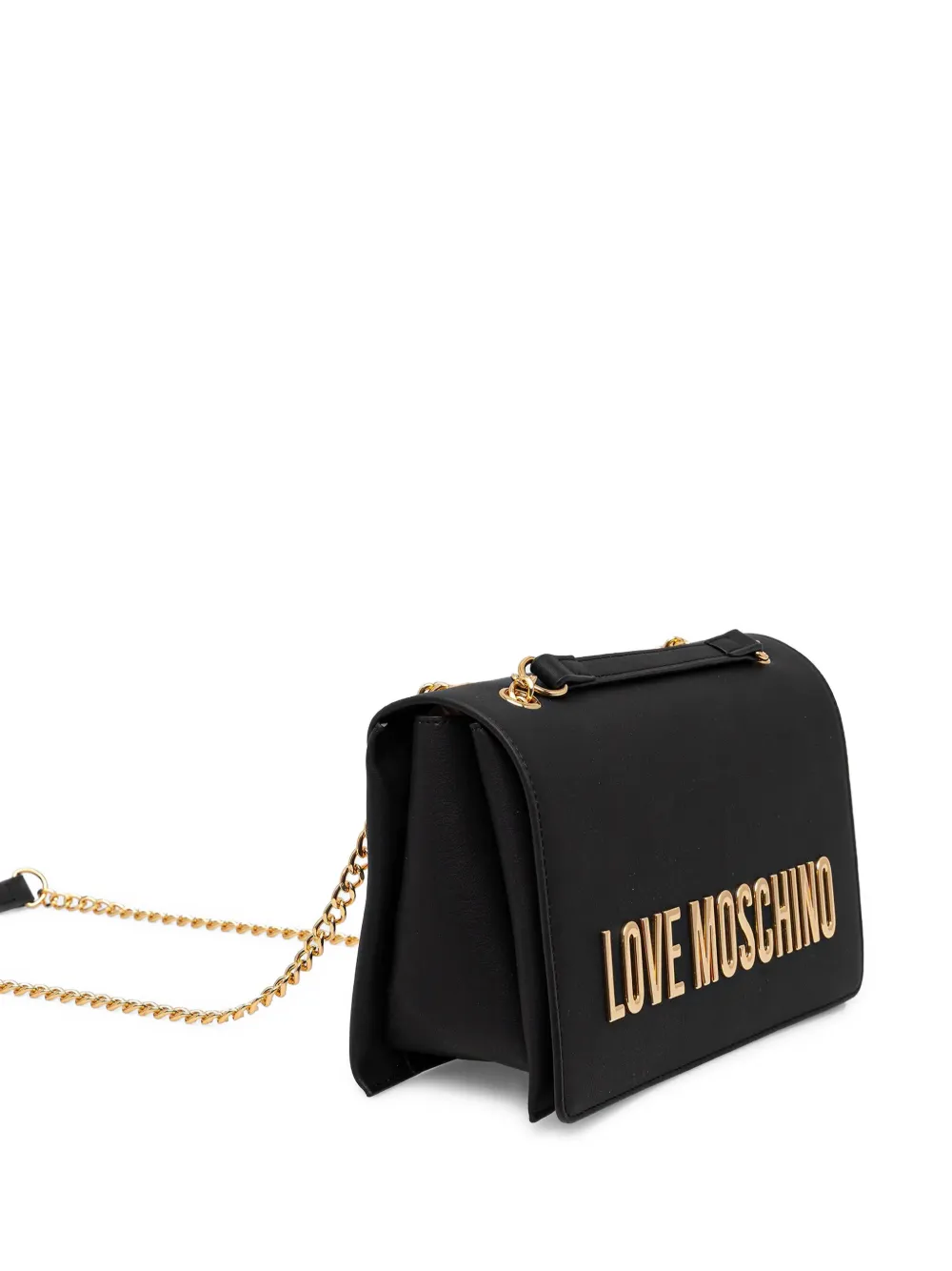 Love Moschino Crossbodytas met logo en ketting Zwart