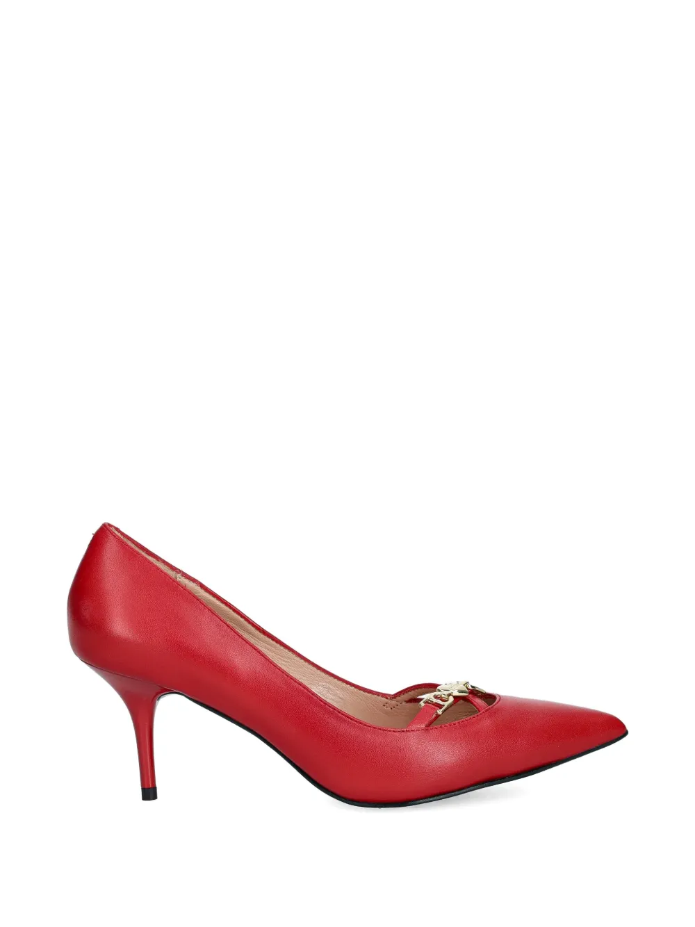Love Moschino pointed-toe chain pumps Rood
