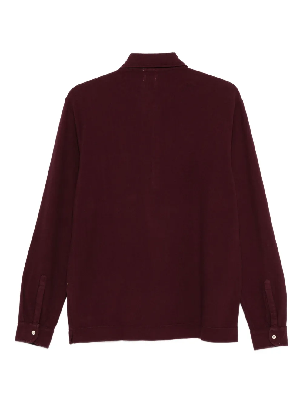 Massimo Alba Poloshirt met lange mouwen en knopen - Rood