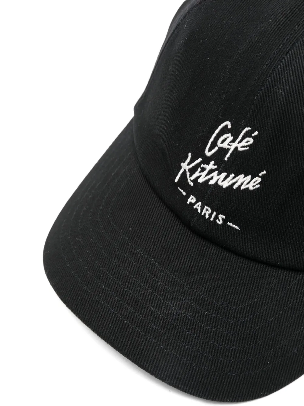 Maison Kitsuné Pet met geborduurd logo Zwart