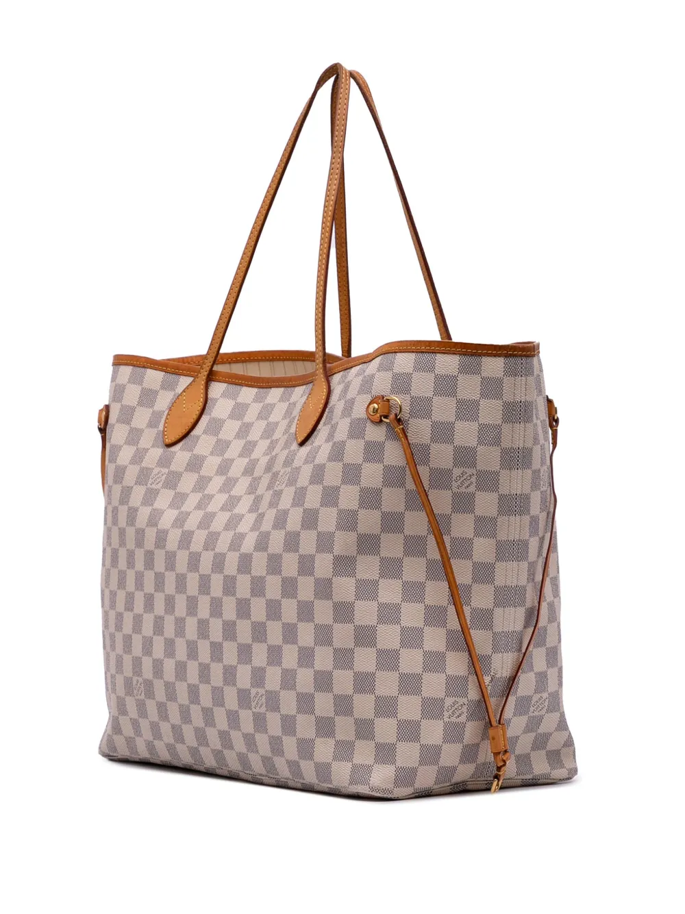 Pre-owned Louis Vuitton 2014 Damier Azur Neverfull Gm Tote Bag In White