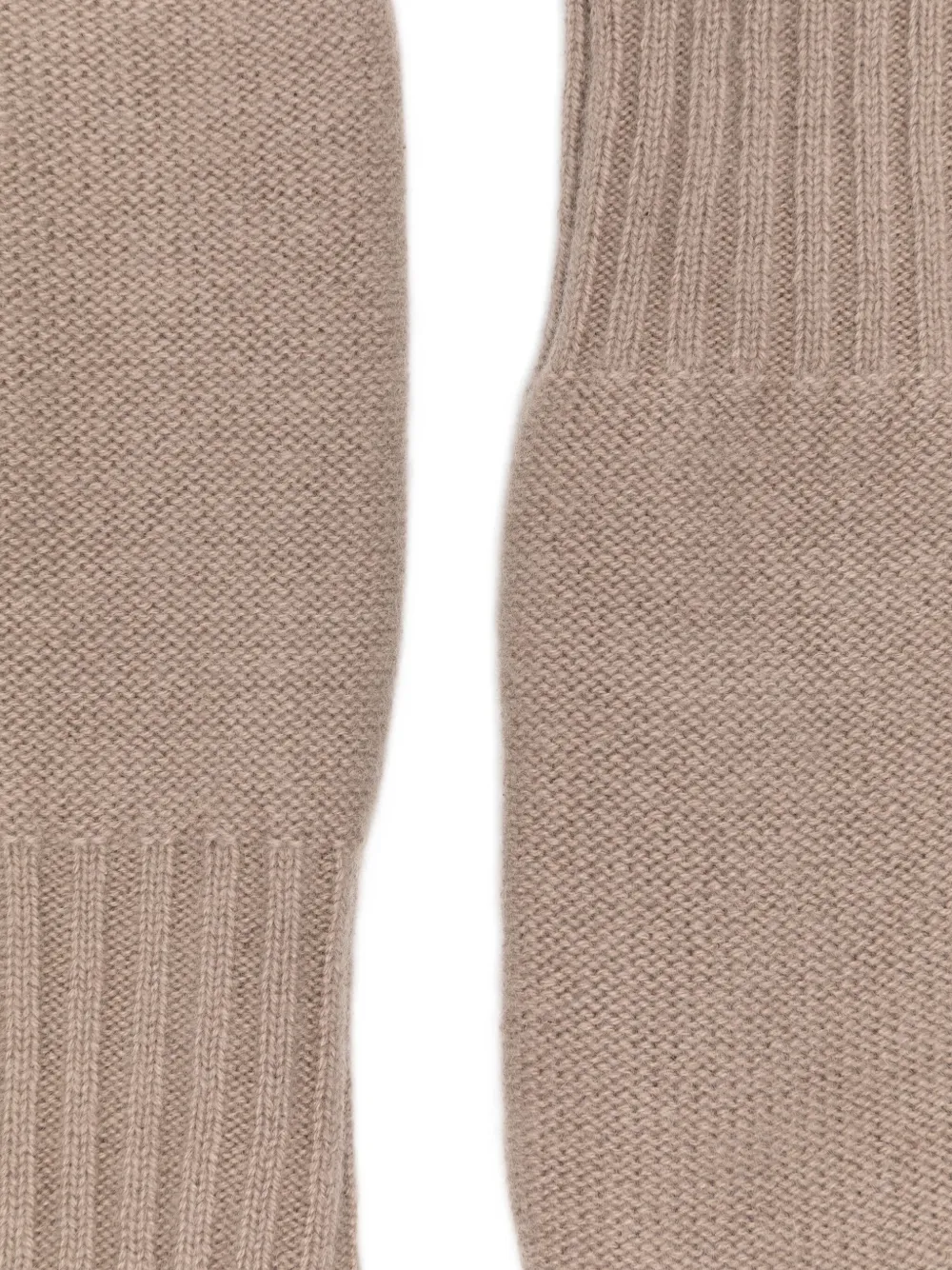 Warm-me Gerippte Fäustlinge Aus Kaschmir In Brown