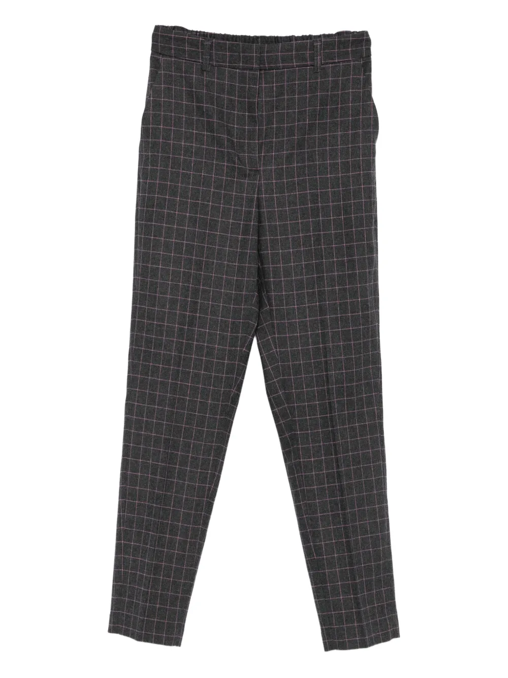 Niu grid-pattern straight trousers | Grey | Image 1