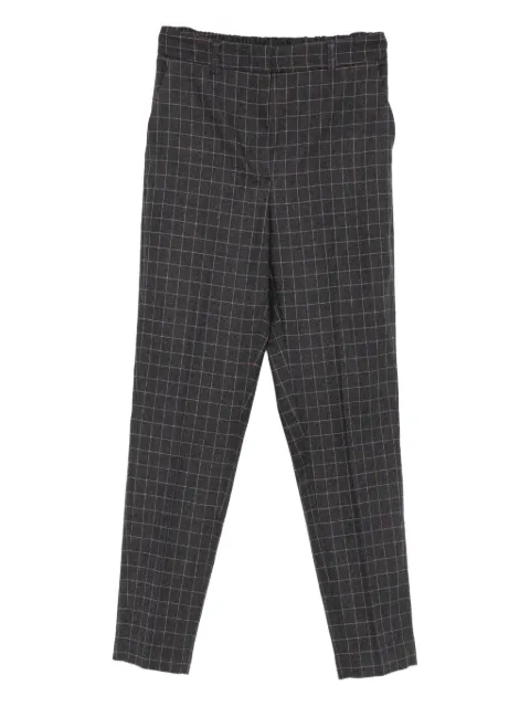 Niu grid-pattern straight trousers