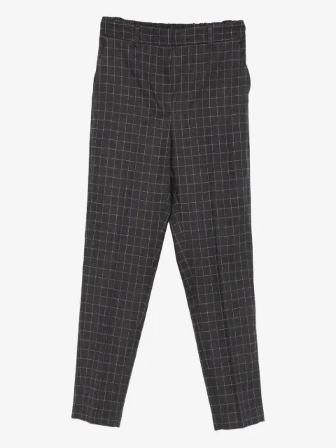 Niu grid-pattern straight trousers