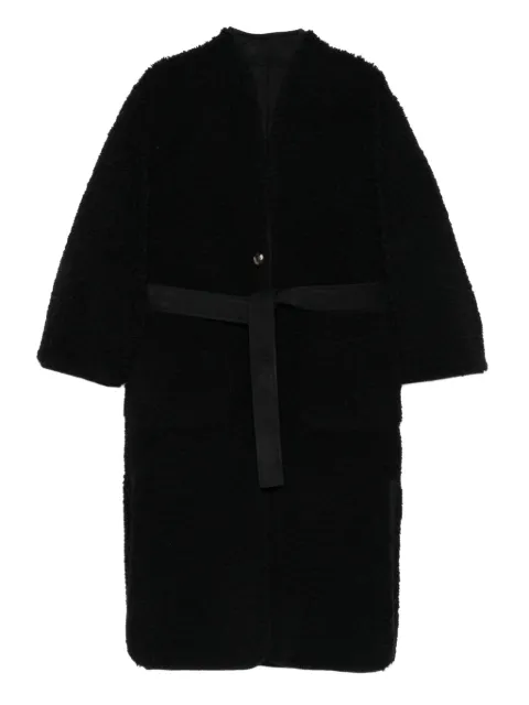 Vanessa Bruno belted teddy-effect single-breasted coat