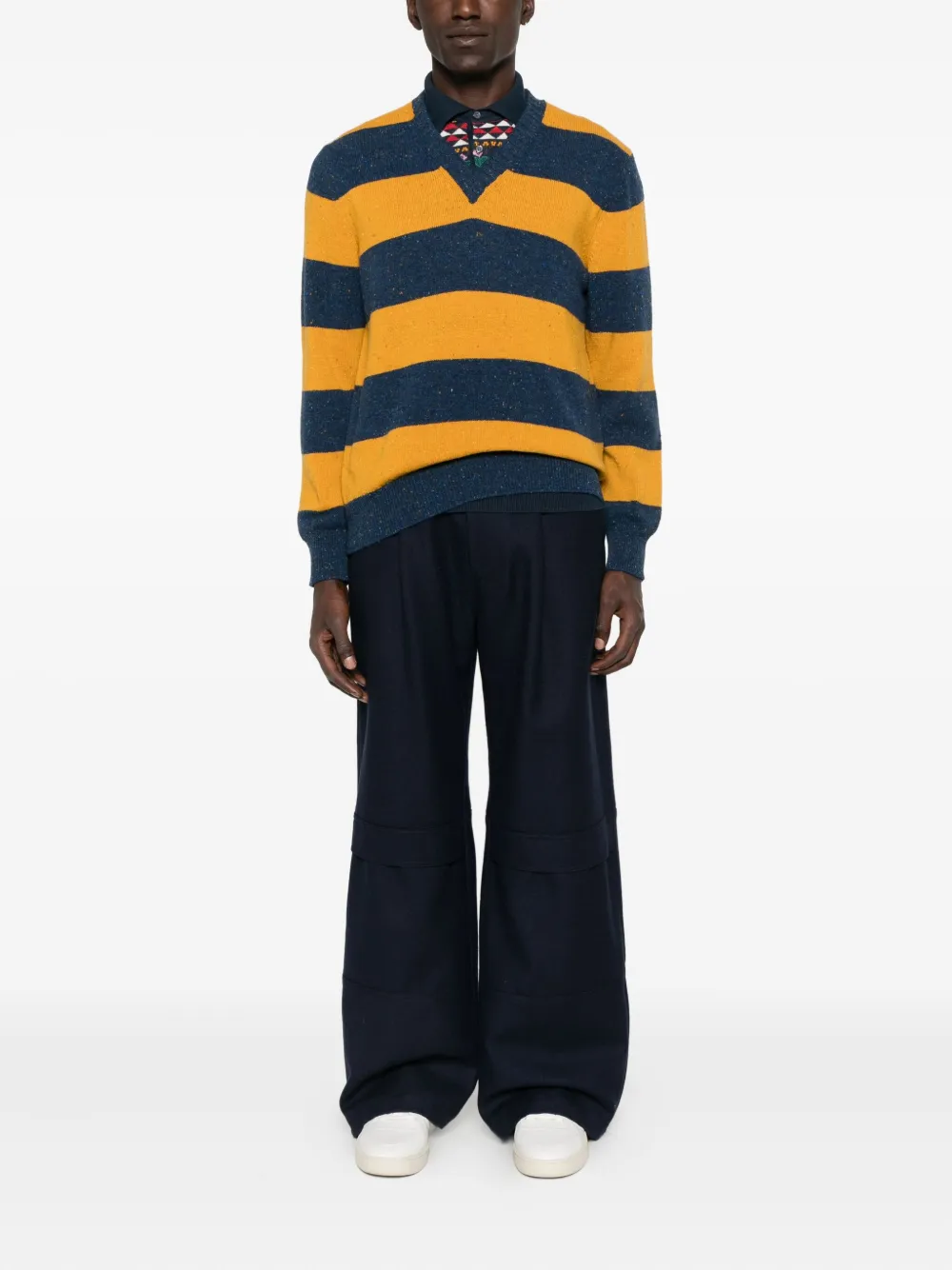 Gallia Wollen sweater met V-hals - Blauw