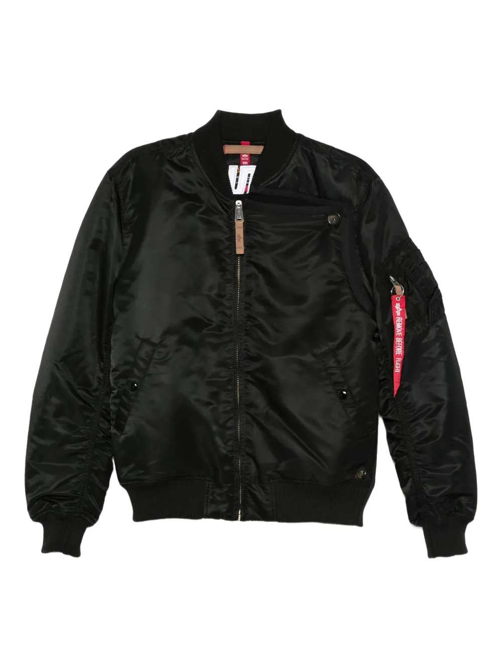Lutz Huelle ribbed zip-fastening bomber jacket | Black | Image 1