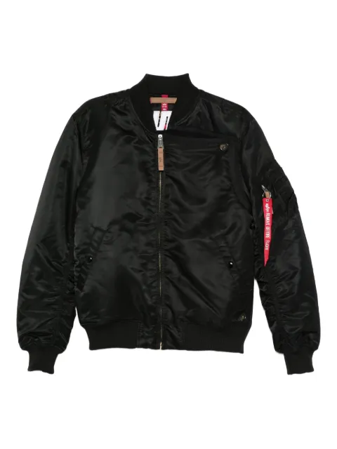 Lutz Huelle ribbed zip-fastening bomber jacket