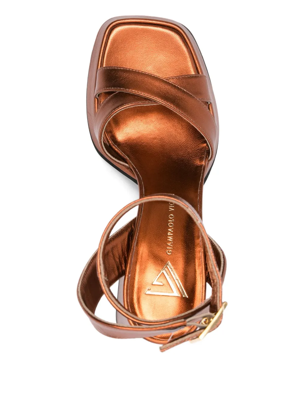 GIANPAOLO VIOZZI 95mm crossover ankle-strap sandals Brown