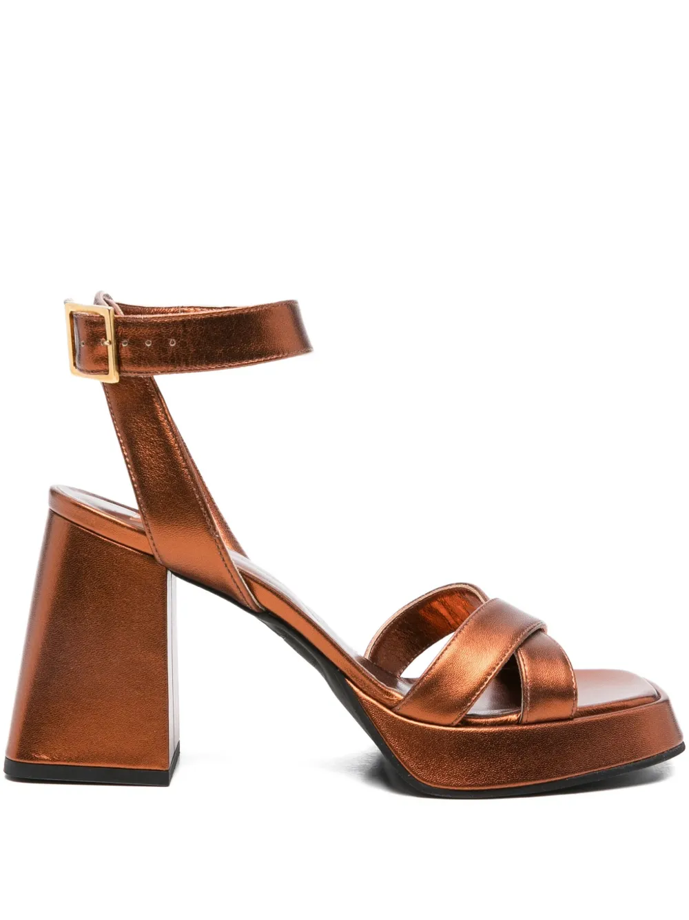GIANPAOLO VIOZZI 95mm crossover ankle-strap sandals Brown