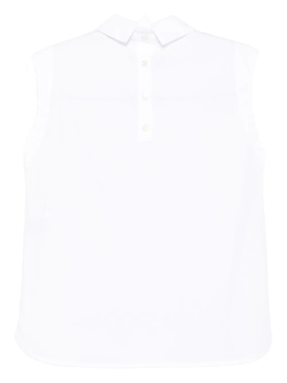 Tela sleeveless pointed-collar top - Wit